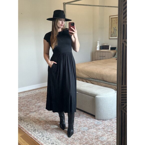 Boden Black Midi Dress Size 6L - Picture 3 of 7